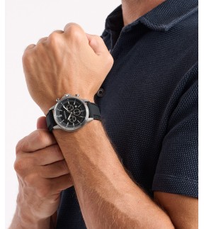 Ρολόι NAUTICA NCT Blue Ocean Με Χρονογράφο Και Μαύρο Λουράκι Σιλικόνης NAPBOS502
