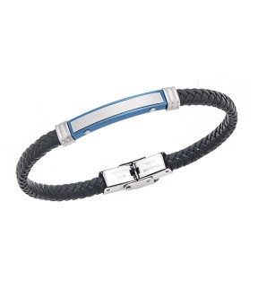 SENZA Leather And Steel Bracelet SSD5756SBL