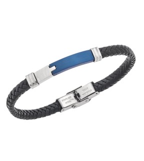 SENZA Leather And Steel Bracelet SSD5759SBL