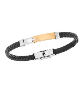 SENZA Leather And Steel Bracelet SSD5759SGD