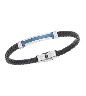 SENZA Leather And Steel Bracelet SSD5758SBL
