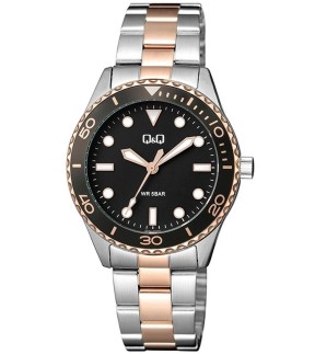 Q&Q Rose Gold-Silver Metallic Bracelet Q55A-002PY