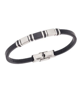 SENZA Leather And Steel Bracelet SSD5803SBK