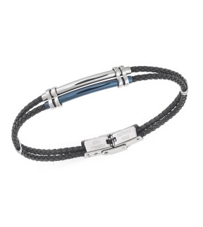 SENZA Leather And Steel Bracelet SSD5807SBL