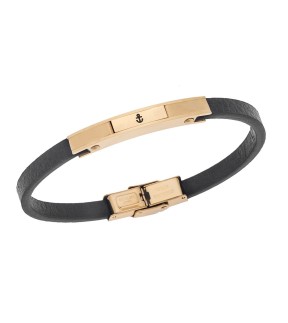 SENZA Leather And Steel Bracelet SSD5812GD