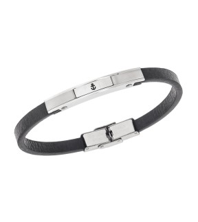 SENZA Leather And Steel Bracelet SSD5812SR
