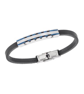 SENZA Leather And Steel Bracelet SSD5816SBL