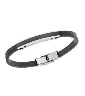 SENZA Leather And Steel Bracelet SSD5820SBK