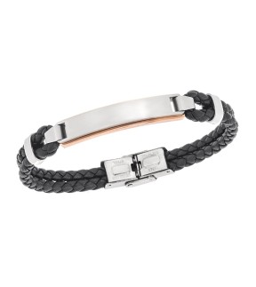 SENZA Leather And Steel Bracelet SSD5832SRG
