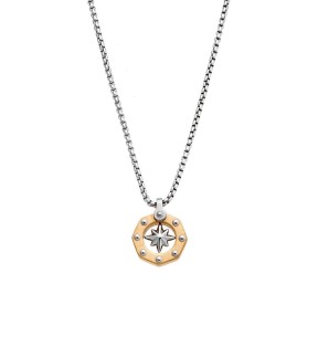 SENZA Silver - Gold Stainless Steel Necklace SSD5598SR
