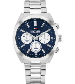 Ρολόι TOMMY HILFIGER Με Χρονογράφο Και Ασημί Ατσάλινο Μπρασελέ 1710722