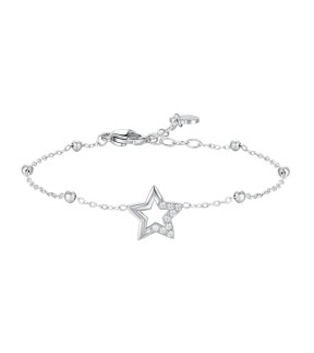 LUCA BARRA Silver Stainless Steel Bracelet BK2869