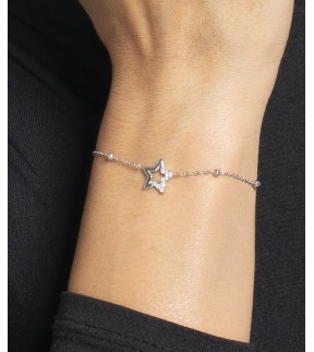 LUCA BARRA Silver Stainless Steel Bracelet BK2869