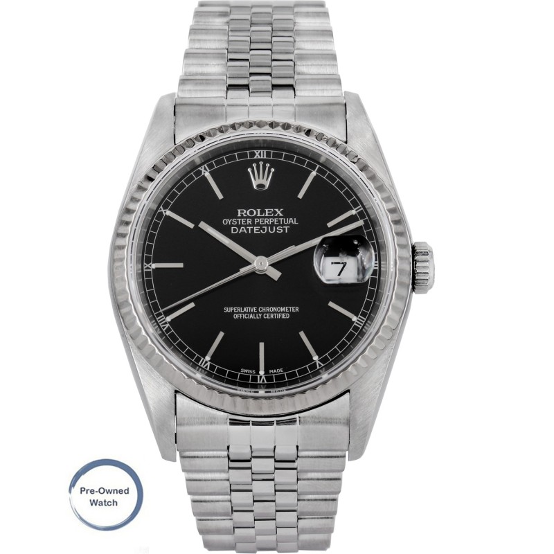 Preowned Watch ROLEX Oyster Perpetual Datejust Silver Stainless Steel Bracelet