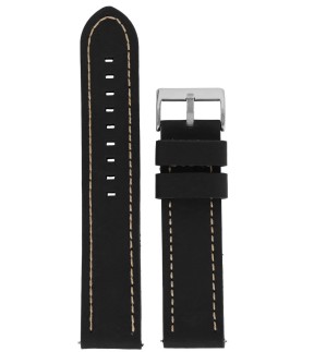 Λουράκι DILOY Μαύρο Δερμάτινο XXL 22mm 384EL