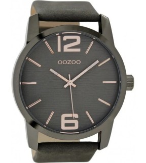 Ρολόι OOZOO Timepieces Με Γκρι Δερμάτινο Λουράκι C9087