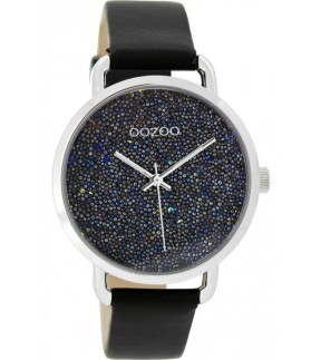 Ρολόι OOZOO Timepieces Με Μαύρο Δερμάτινο Λουράκι C9104