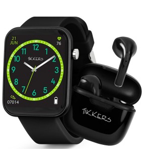 TIKKERS Smartwatch Black Silicone Strap TKS13-0032-SET