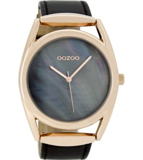 OOZOO TIMEPIECES black leather strap