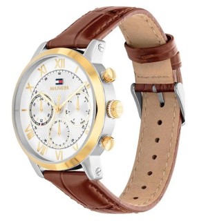 TOMMY HILFIGER Oxford Multifunction Brown Leather Strap 1710726