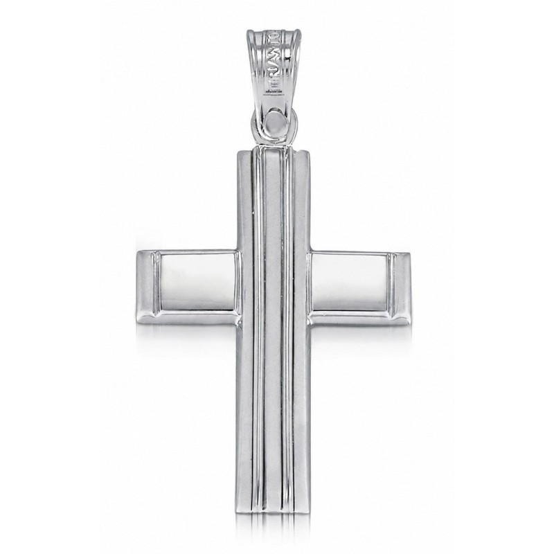 TRIANTOS Man Cross White Gold 14Ct