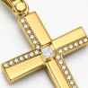 TRIANTOS Woman Cross Yellow Gold 14Ct With White Zircon Stones