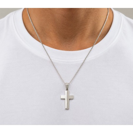 TRIANTOS Man Cross White Gold 14Ct