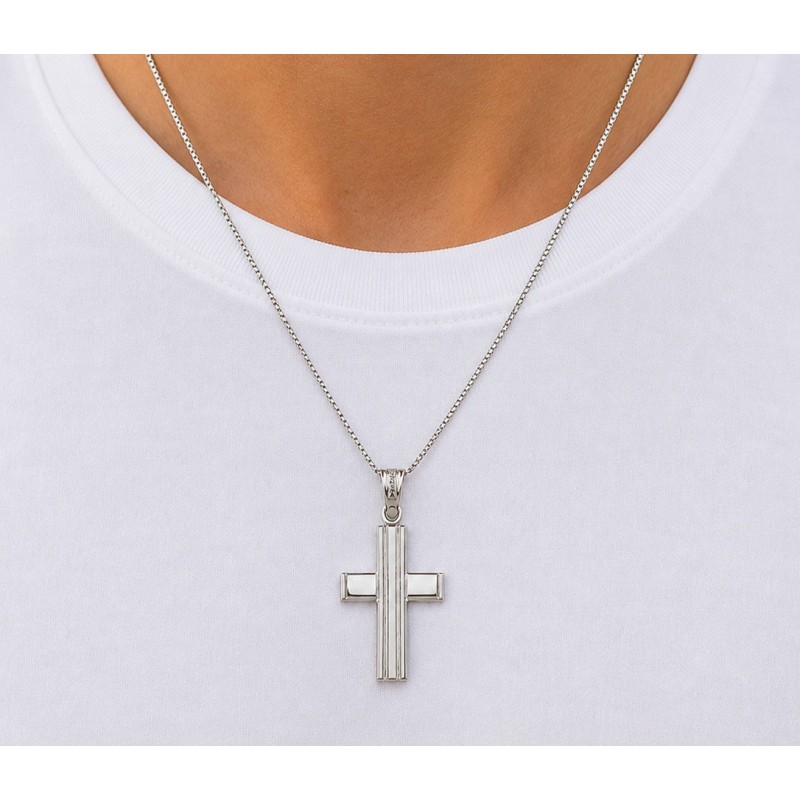 TRIANTOS Man Cross White Gold 14Ct