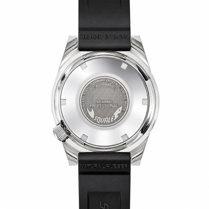 Ρολόι SQUALE 1521 Classic Με Αυτόματο Μηχανισμό Και Μαύρο Καουτσούκ Λουράκι 1521CL.VO
