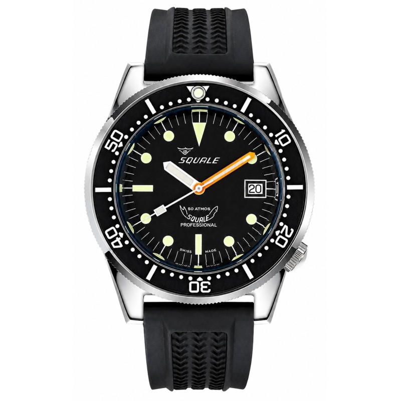 Ρολόι SQUALE 1521 Classic Με Αυτόματο Μηχανισμό Και Μαύρο Καουτσούκ Λουράκι 1521CL.VO
