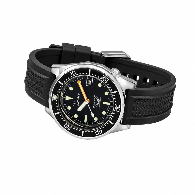 Ρολόι SQUALE 1521 Classic Με Αυτόματο Μηχανισμό Και Μαύρο Καουτσούκ Λουράκι 1521CL.VO