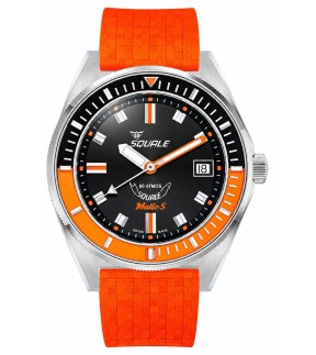 SQUALE Matic S Orange Rubber Strap MATICBKOBK.MROR