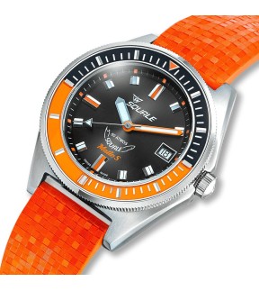 SQUALE Matic S Orange Rubber Strap MATICBKOBK.MROR