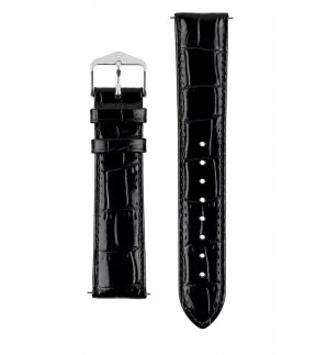 Λουράκι HIRSCH Louisianalook Μαύρο Δερμάτινο 18mm 03427050-18