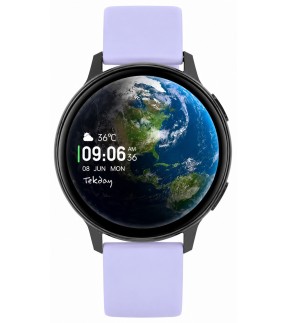 Ρολόι TEKDAY Smartwatch Με Μωβ Λουράκι Σιλικόνης 656558