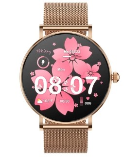 Ρολόι TEKDAY Smartwatch Με Ροζ Χρυσό Ατσάλινο Μπρασελέ 656565