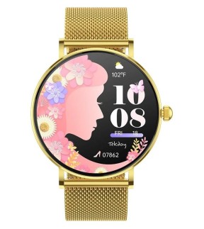 Ρολόι TEKDAY Smartwatch Με Κίτρινο Χρυσό Ατσάλινο Μπρασελέ 656570