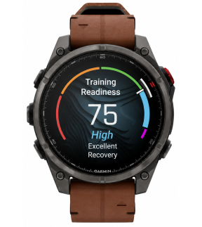 Ρολόι GARMIN fēnix® 8 Pro 47mm AMOLED Με Καφέ Δερμάτινο Λουράκι GA-010-03198-40