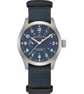Ρολόι HAMILTON Khaki Field Mechanical Με Nato Μπλε Λουράκι H69509940