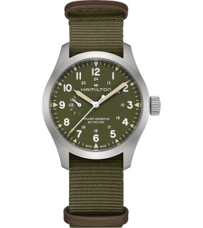 Ρολόι HAMILTON Khaki Field Mechanical Με Χακί Υφασμάτινο Λουράκι H69509960