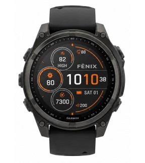 Ρολόι GARMIN fēnix® 8 47mm SOLAR Με Μαύρο Λουράκι Σιλικόνης GA-010-02906-11