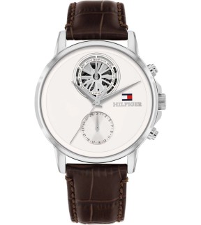 Ρολόι TOMMY HILFIGER Stewart Με Καφέ Δερμάτινο Λουράκι 1710746