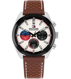 Ρολόι TOMMY HILFIGER Hudson Με Χρονογράφο Και Καφέ Δερμάτινο Λουράκι 1710765