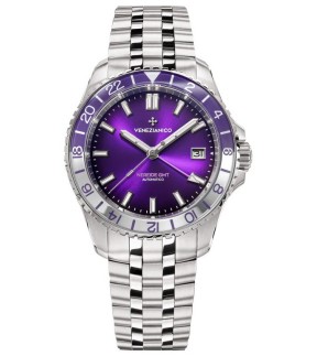 Ρολόι VENEZIANICO Nereide GMT 39 Με Αυτόματο Μηχανισμό Και Ασημί Ατσάλινο Μπρασελέ 3521512S