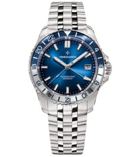 Ρολόι VENEZIANICO Nereide GMT 39 Με Αυτόματο Μηχανισμό Και Ασημί Ατσάλινο Μπρασελέ 3521511S