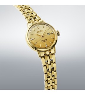 SEIKO Presage Cocktail Time Automatic Yellow Gold Stainless Steel Bracelet SRE018J1