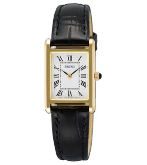 SEIKO Conceptual Black Leather Strap SWR108P1