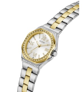 Ρολόι GUESS Empress Με Κίτρινο Χρυσό-Ασημί Ατσάλινο Μπρασελέ GW1095L3
