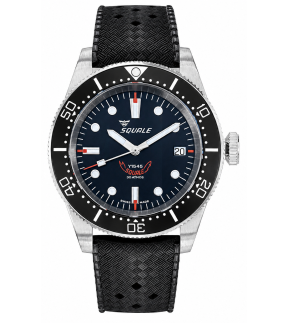 Ρολόι SQUALE 1545 Με Αυτόματο Μηχανισμό Και Μαύρο Καουτσούκ Λουράκι 1545BKBKC.HT