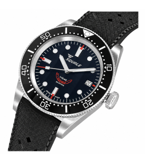 Ρολόι SQUALE 1545 Με Αυτόματο Μηχανισμό Και Μαύρο Καουτσούκ Λουράκι 1545BKBKC.HT